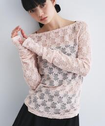 CODE A（コードエー）の「floral lace tops（Tシャツ/カットソー）」
