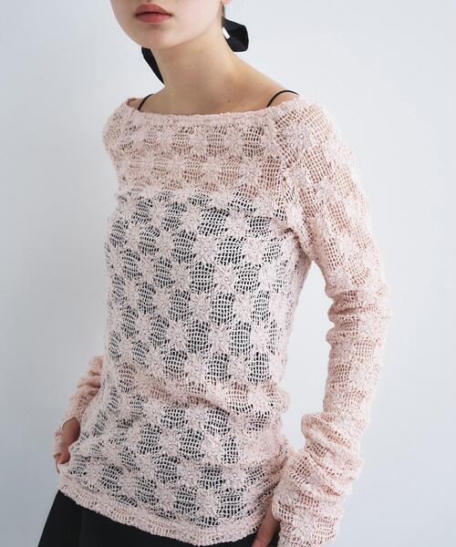 CODE A（コードエー）の「floral lace tops（Tシャツ/カットソー・レディース・ブラック/ピンク/ホワイト・00）」の15枚目の写真