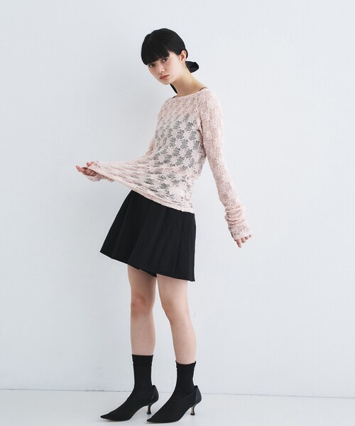 CODE A（コードエー）の「floral lace tops（Tシャツ/カットソー・レディース・ブラック/ピンク/ホワイト・00）」の17枚目の写真