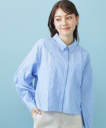 ブロード短丈タックシャツ【洗濯機OK】《5col》