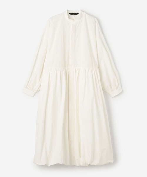 HAVERSACK（ハバーザック）の「HAVERSACK | 〈別注〉長袖 シャツワンピース WOMEN（ワンピース・レディース・ホワイト/ネイビー・0）」の3枚目の写真