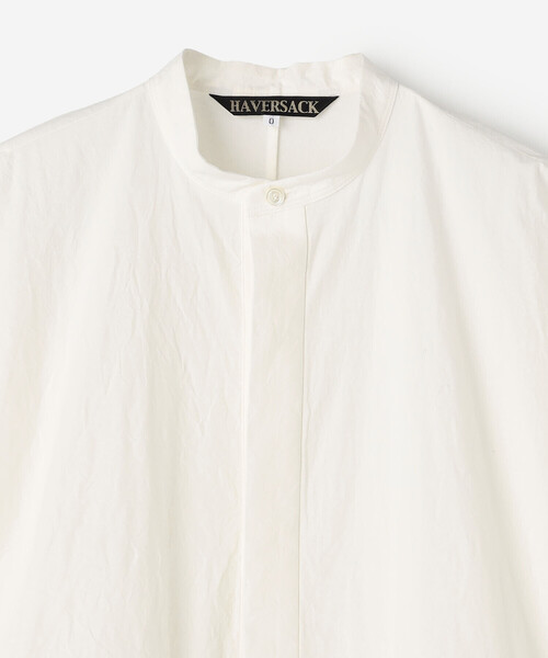 HAVERSACK（ハバーザック）の「HAVERSACK | 〈別注〉長袖 シャツワンピース WOMEN（ワンピース・レディース・ホワイト/ネイビー・0）」の5枚目の写真