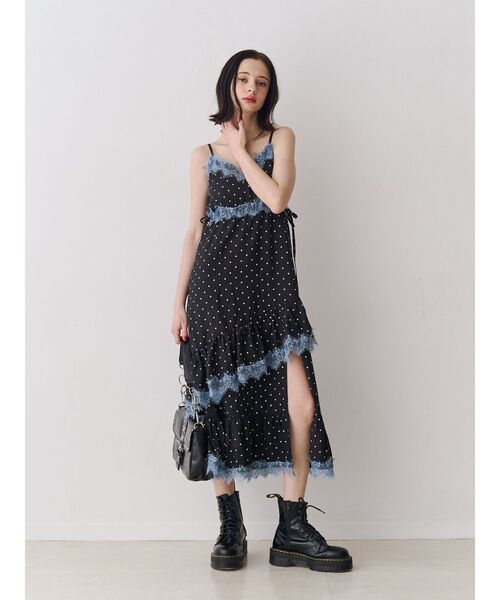 jouetie（ジュエティ）の「レースドッキングフリルキャミワンピース（ワンピース・レディース・グレー/ブルー/ブラック・MEDIUM）」の15枚目の写真
