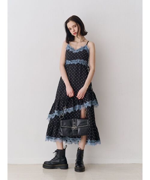 jouetie（ジュエティ）の「レースドッキングフリルキャミワンピース（ワンピース・レディース・グレー/ブルー/ブラック・MEDIUM）」の17枚目の写真