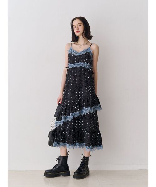 jouetie（ジュエティ）の「レースドッキングフリルキャミワンピース（ワンピース・レディース・グレー/ブルー/ブラック・MEDIUM）」の18枚目の写真