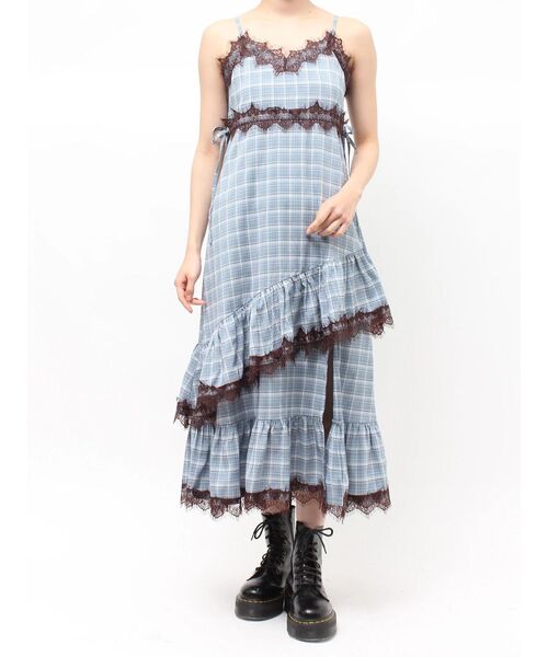 jouetie（ジュエティ）の「レースドッキングフリルキャミワンピース（ワンピース・レディース・グレー/ブルー/ブラック・MEDIUM）」の12枚目の写真