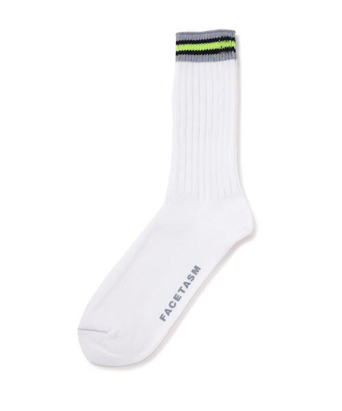 FACETASM(ファセッタズム)の「FACETASM/ファセッタズム/2P RIB SOCKS /2P リブソックス(ソックス/靴下・メンズ・ネイビー/ホワイト・F)」の7枚目の写真