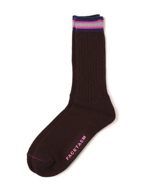 FACETASM（ファセッタズム）の「FACETASM/ファセッタズム/2P RIB SOCKS /2P リブソックス（ソックス/靴下・メンズ・ネイビー/ホワイト・F）」の5枚目の写真