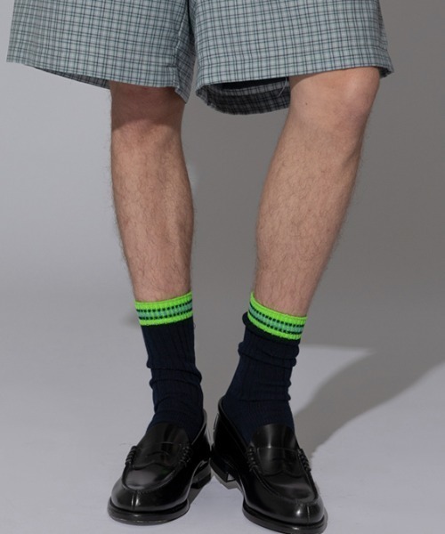 FACETASM（ファセッタズム）の「FACETASM/ファセッタズム/2P RIB SOCKS /2P リブソックス（ソックス/靴下・メンズ・ネイビー/ホワイト・F）」の9枚目の写真