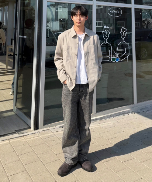 MINDBRIDGE(マインドブリッジ)の「組織変形ポケットアウター型シャツ - 2カラー(シャツ/ブラウス・メンズ・ライトベージュ/ダークネイビー・100/110/95/105)」の10枚目の写真