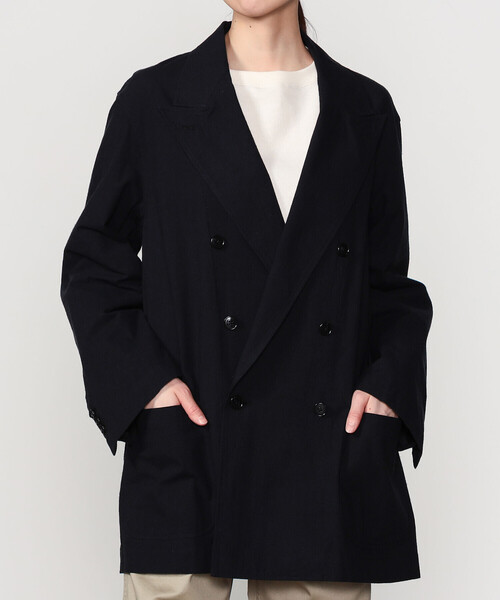 Bshop(ビショップ)の「CHEMISE D'ADAM | 〈別注〉ダブルブレスト シャツジャケット WOMEN(テーラードジャケット・レディース・ブラック・36/38)」の1枚目の写真