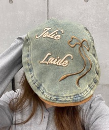 ROGER AND RAW（ロジャーアンドロウ）の「ブリーチデニムリボン刺繍ハンチング（ハンチング/ベレー帽）」
