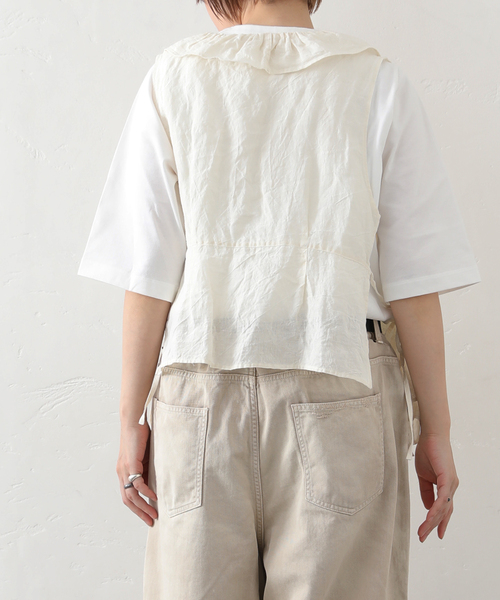 JOURNAL STANDARD LUXE（ジャーナルスタンダード　ラックス）の「リネンワッシャー フリルジレ（シャツ/ブラウス・レディース・ブラック/ホワイト・FREE）」の13枚目の写真