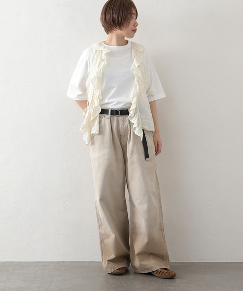 JOURNAL STANDARD LUXE（ジャーナルスタンダード　ラックス）の「リネンワッシャー フリルジレ（シャツ/ブラウス・レディース・ブラック/ホワイト・FREE）」の14枚目の写真