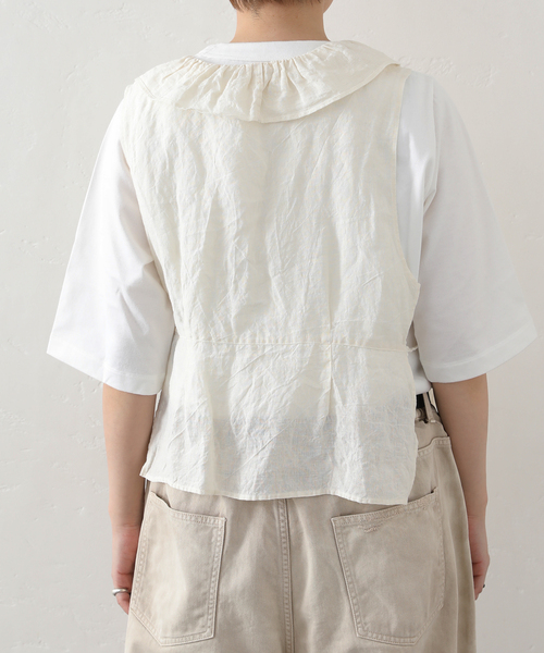 JOURNAL STANDARD LUXE（ジャーナルスタンダード　ラックス）の「リネンワッシャー フリルジレ（シャツ/ブラウス・レディース・ブラック/ホワイト・FREE）」の17枚目の写真