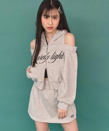 ANAP GiRL（アナップガール）の「肩あき ダブル ジップ スウェット パーカー × スカート セットアップ（セットアップ）」
