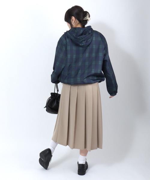 mihns closet(ミンズクローゼット)の「別注 mihns closet 総柄ブルゾンパーカー/ダブルジップ/春ライトアウター/ドット 水玉 チェック(ナイロンジャケット・レディース・グリーン系その他/ブラウン系その他/ホワイト系その他/ブラック系その他・L/M/S)」の20枚目の写真