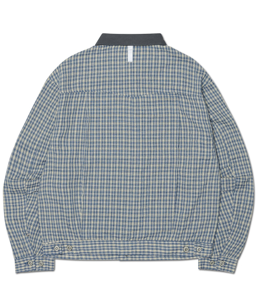 NOMANUAL(NOMANUAL)の「CHECK TRUCKER JACKET - WASHED BLUE(デニムジャケット・レディース・その他・SMALL/MEDIUM/LARGE)」の2枚目の写真