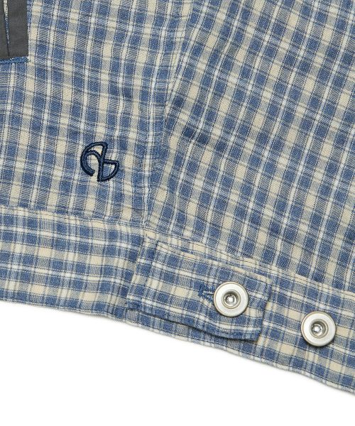 NOMANUAL(NOMANUAL)の「CHECK TRUCKER JACKET - WASHED BLUE(デニムジャケット・レディース・その他・SMALL/MEDIUM/LARGE)」の5枚目の写真