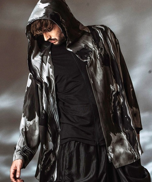 NO ID.(ノーアイディ)の「【NO ID.】Riders ZIP Hooded Coat / ライダース ジップ フードコート(モッズコート・メンズ・その他5/ブラック/その他22・ONE SIZE)」の1枚目の写真