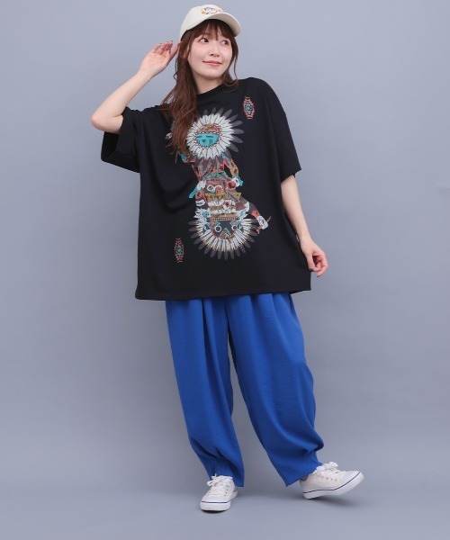 チチカカ(チチカカ)の「カッチーナプリントTシャツ(Tシャツ/カットソー・レディース・その他1/ブラック/アイボリー・FREE)」の4枚目の写真