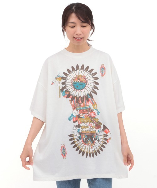 チチカカ(チチカカ)の「カッチーナプリントTシャツ(Tシャツ/カットソー・レディース・その他1/ブラック/アイボリー・FREE)」の8枚目の写真