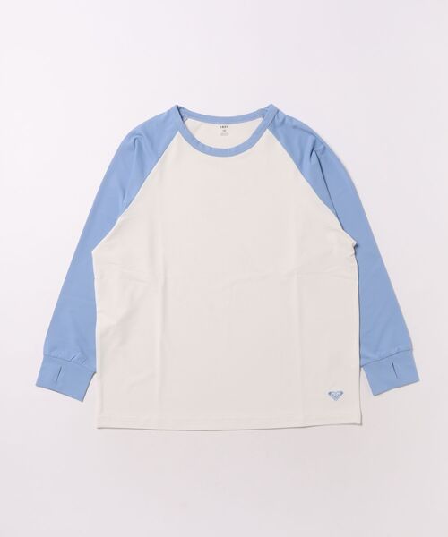 ROXY（ロキシー）の「ROXY キッズ MINI SOLSHADE L/S 長袖ラッシュガード 【2026年春夏モデル】（ラッシュガード・キッズ・ミント/ブラック/オフホワイト・150/130/140）」の3枚目の写真