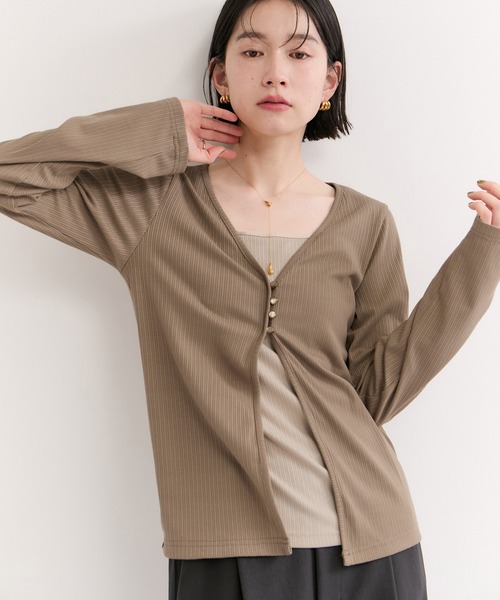 le cercle ADAM ET ROPE'(ルセルクルアダムエロペ)の「レイヤード風トップス(Tシャツ/カットソー・レディース・ブラック/サックスブルー/ブラウン系その他3・FREE)」の3枚目の写真