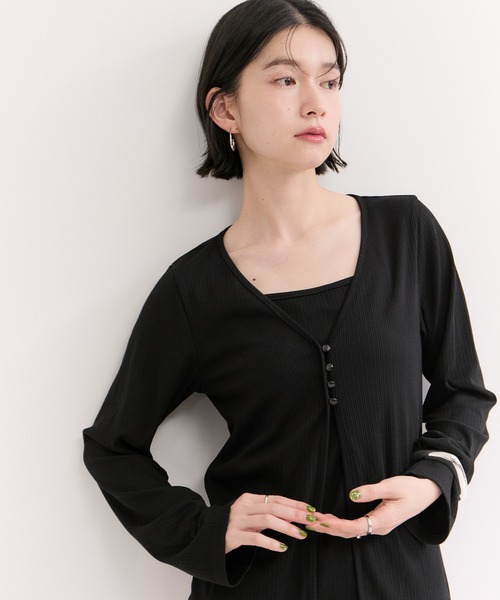 le cercle ADAM ET ROPE'(ルセルクルアダムエロペ)の「レイヤード風トップス(Tシャツ/カットソー・レディース・ブラック/サックスブルー/ブラウン系その他3・FREE)」の12枚目の写真