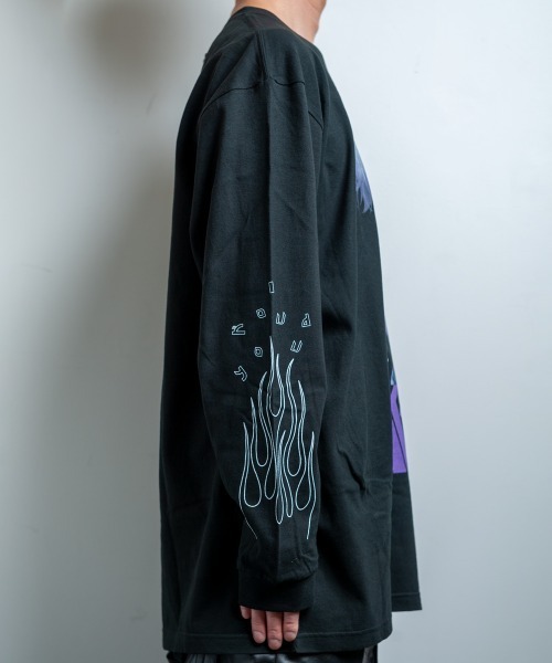 BACKSTAGE PASS(バックステージパス)の「【黒野京×BACKSTAGE PASS コラボ】SHOUT ピグメント加工 オーバーサイズ ロンT(Tシャツ/カットソー・メンズ・ライトグレー/ブラック/ダークグレー・FREE)」の6枚目の写真