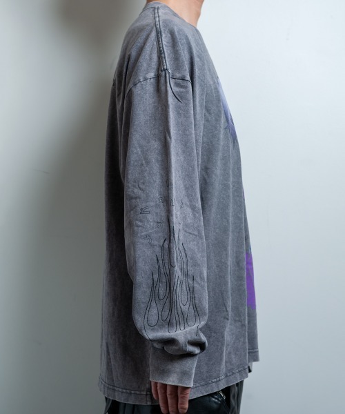 BACKSTAGE PASS(バックステージパス)の「【黒野京×BACKSTAGE PASS コラボ】SHOUT ピグメント加工 オーバーサイズ ロンT(Tシャツ/カットソー・メンズ・ライトグレー/ブラック/ダークグレー・FREE)」の14枚目の写真