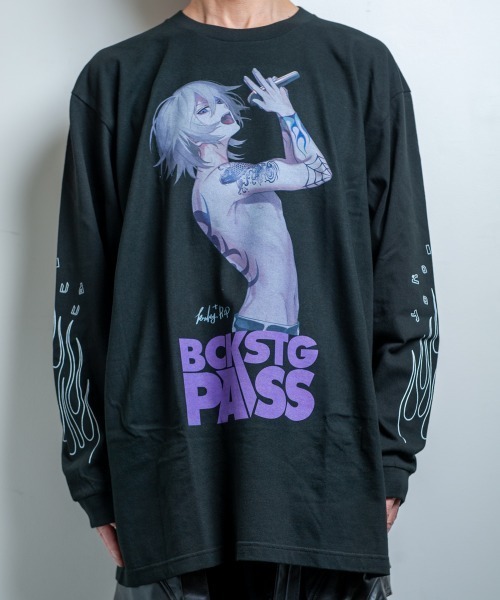 BACKSTAGE PASS(バックステージパス)の「【黒野京×BACKSTAGE PASS コラボ】SHOUT ピグメント加工 オーバーサイズ ロンT(Tシャツ/カットソー・メンズ・ライトグレー/ブラック/ダークグレー・FREE)」の4枚目の写真
