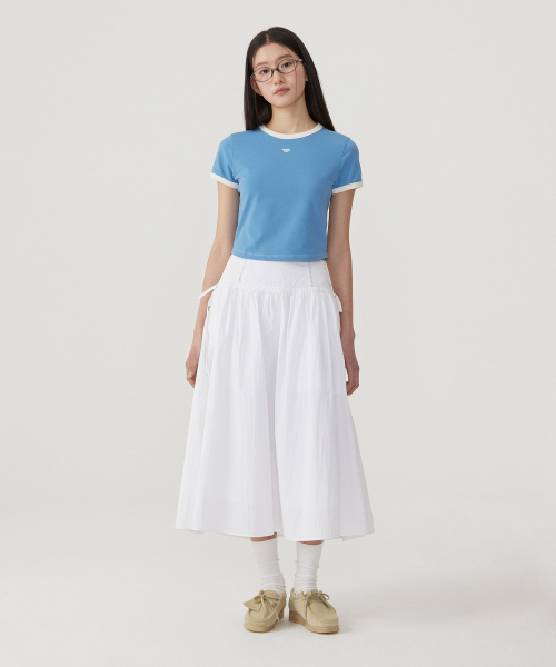 COVERNAT WOMAN(カバーナットウーマン)の「ウーマンベビーフィットリンガーTシャツブルー(Tシャツ/カットソー・レディース・その他・WS/WM)」の6枚目の写真