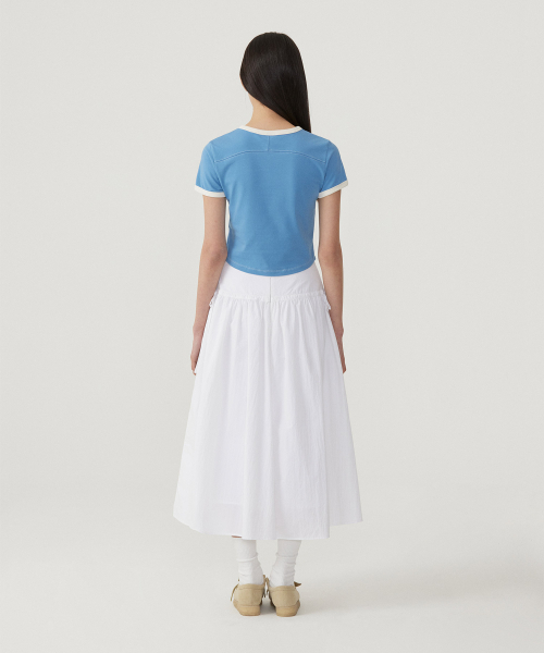 COVERNAT WOMAN(カバーナットウーマン)の「ウーマンベビーフィットリンガーTシャツブルー(Tシャツ/カットソー・レディース・その他・WS/WM)」の4枚目の写真