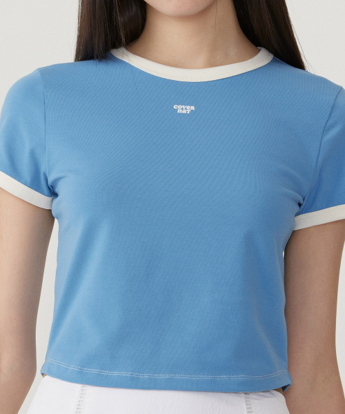 COVERNAT WOMAN(カバーナットウーマン)の「ウーマンベビーフィットリンガーTシャツブルー(Tシャツ/カットソー・レディース・その他・WS/WM)」の3枚目の写真
