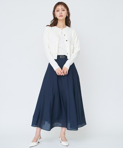 AND COUTURE(アンドクチュール)の「ケーブル編みカーディガンアンサンブル(カーディガン/ボレロ・レディース・ネイビー/オフホワイト/ピンク/ミント・FREE)」の7枚目の写真