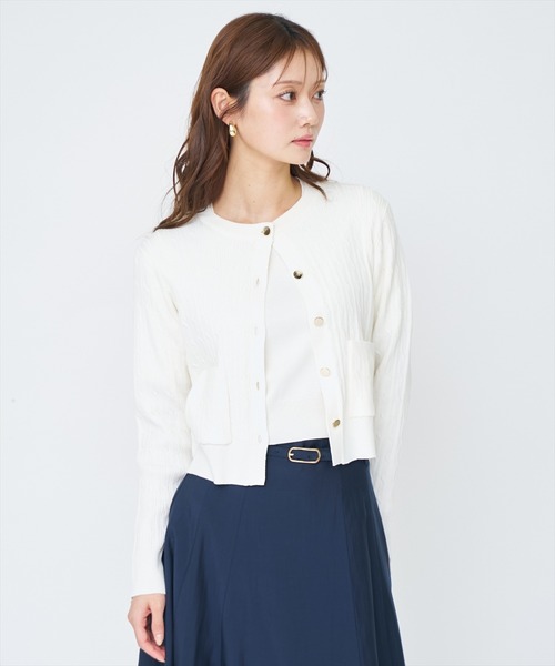 AND COUTURE(アンドクチュール)の「ケーブル編みカーディガンアンサンブル(カーディガン/ボレロ・レディース・ネイビー/オフホワイト/ピンク/ミント・FREE)」の18枚目の写真