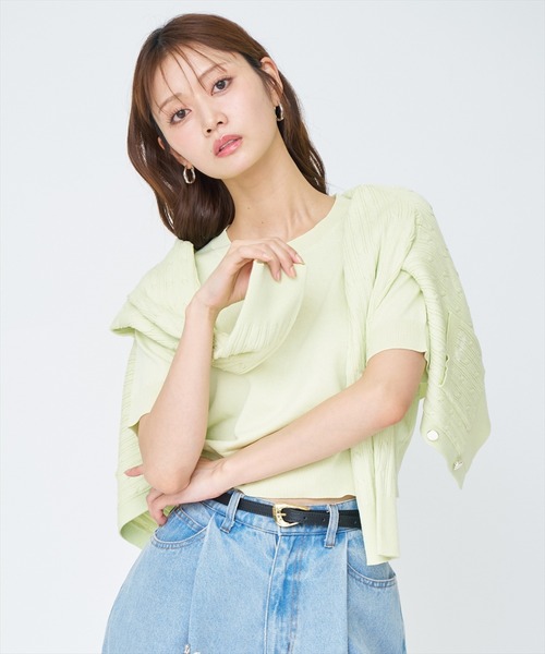 AND COUTURE(アンドクチュール)の「ケーブル編みカーディガンアンサンブル(カーディガン/ボレロ・レディース・ネイビー/オフホワイト/ピンク/ミント・FREE)」の19枚目の写真