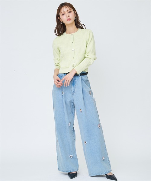 AND COUTURE(アンドクチュール)の「ケーブル編みカーディガンアンサンブル(カーディガン/ボレロ・レディース・ネイビー/オフホワイト/ピンク/ミント・FREE)」の20枚目の写真