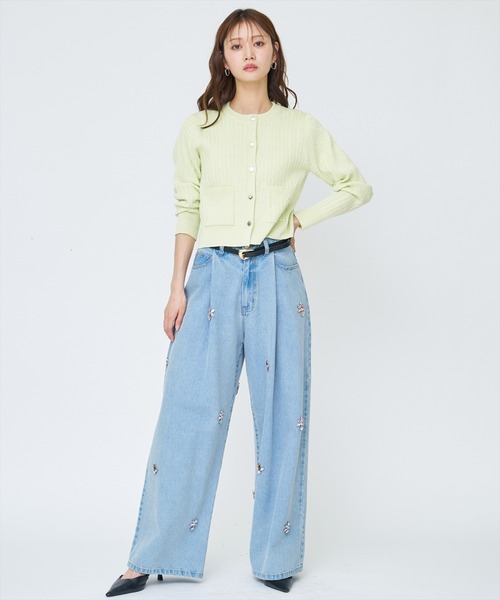 AND COUTURE(アンドクチュール)の「ケーブル編みカーディガンアンサンブル(カーディガン/ボレロ・レディース・ネイビー/オフホワイト/ピンク/ミント・FREE)」の21枚目の写真