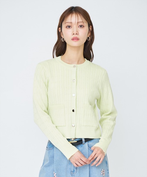 AND COUTURE(アンドクチュール)の「ケーブル編みカーディガンアンサンブル(カーディガン/ボレロ・レディース・ネイビー/オフホワイト/ピンク/ミント・FREE)」の22枚目の写真