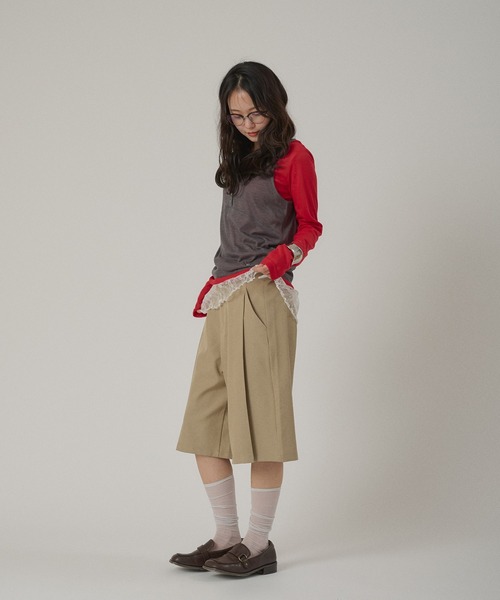MUHET(ミュエータ)の「【set item】sheer layered long t-shirt & tank top / シアータンク&ロンTセット(Tシャツ/カットソー・レディース・ブラウン/ネイビー/チャコールグレー/杢グレー・FREE)」の9枚目の写真