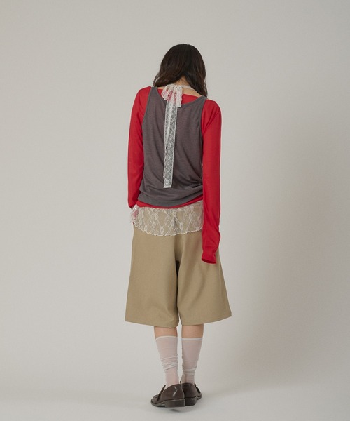 MUHET(ミュエータ)の「【set item】sheer layered long t-shirt & tank top / シアータンク&ロンTセット(Tシャツ/カットソー・レディース・ブラウン/ネイビー/チャコールグレー/杢グレー・FREE)」の10枚目の写真
