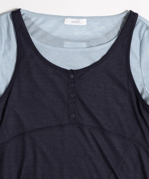 MUHET(ミュエータ)の「【set item】sheer layered long t-shirt & tank top / シアータンク&ロンTセット(Tシャツ/カットソー・レディース・ブラウン/ネイビー/チャコールグレー/杢グレー・FREE)」の20枚目の写真