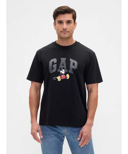 GAP(ギャップ)の「Gap × ディズニー エブリディ ソフト リラックスフィット GAPロゴTシャツ(Tシャツ/カットソー・メンズ・ベージュ/ブラック/ライトブルー・XS/S/M/L/XL)」の2枚目の写真