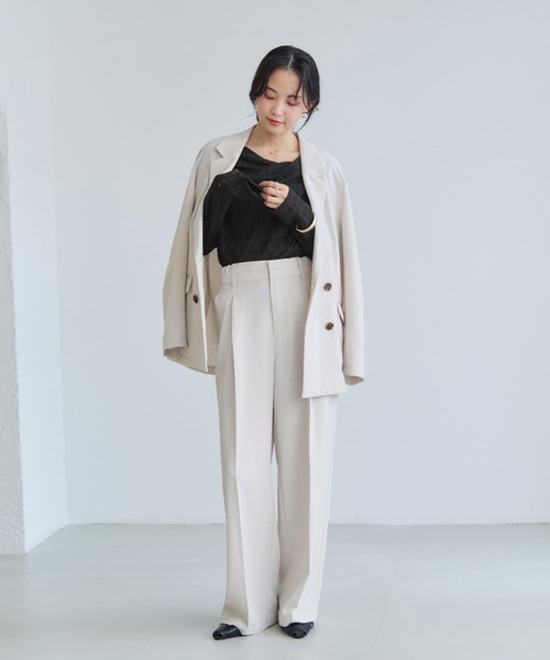 VIS(ビス)の「【WEB限定】レース長袖ドレープカットソー(Tシャツ/カットソー・レディース・サックスブルー/ブラック系その他/ホワイト系その他5・FREE)」の5枚目の写真
