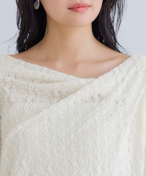 VIS(ビス)の「【WEB限定】レース長袖ドレープカットソー(Tシャツ/カットソー・レディース・サックスブルー/ブラック系その他/ホワイト系その他5・FREE)」の11枚目の写真