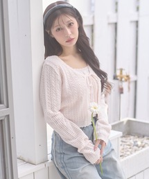 アンサンブル ニット」に該当するトップス（ピンク/桃色系