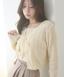 openwork knitting ensemble knit / スカシガラアミアンサンブルニット