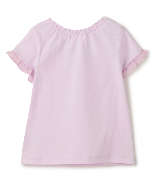 mezzo piano(メゾピアノ)の「ネックレス刺しゅう 袖フリル 半袖Tシャツ(Tシャツ/カットソー・キッズ・オフホワイト/ライラック・110cm/120cm/140cm/130cm)」の3枚目の写真